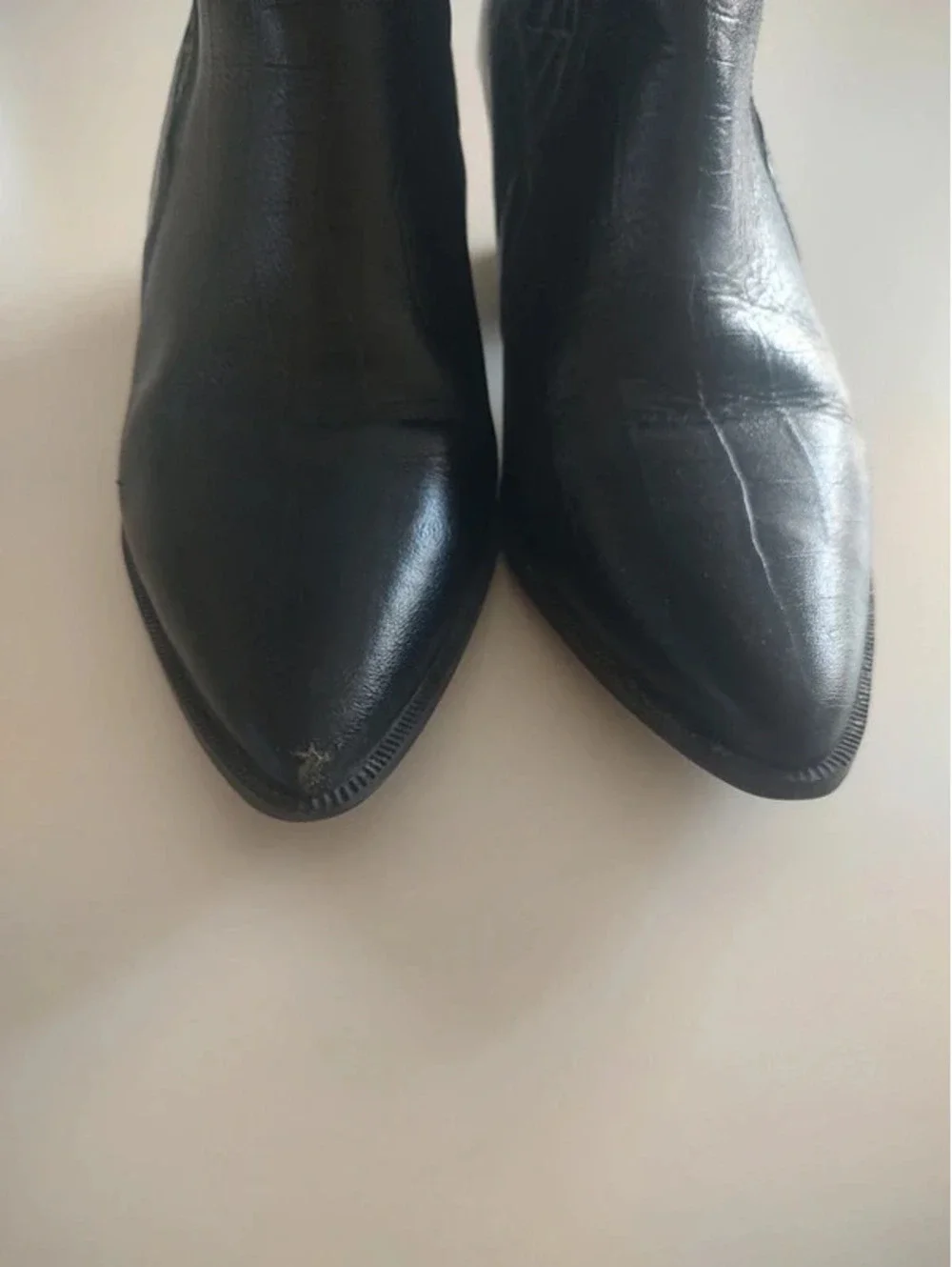 Hush Puppies Black Leather Ankle Boots Size 8